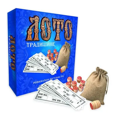 Настольная игра "Лото с деревяними бочонками: традиційне" (укр) (30315) Настольная игра "Лото с деревяними бочонками: традиційне" (укр) (30315)