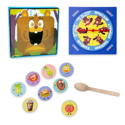 Настільна гра Strateg Погодуй мене - Бобер українською мовою 30378 Настільна гра Strateg Погодуй мене - Бобер українською мовою 30378