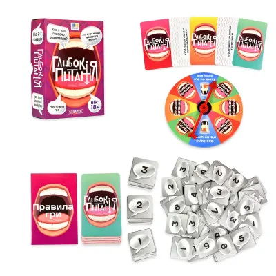 Настільна гра "Глибокі питання" Strateg (30578) Настільна гра "Глибокі питання" Strateg (30578)