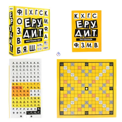 Настільна гра Strateg Ерудит українською мовою (30619) Настільна гра Strateg Ерудит українською мовою (30619)