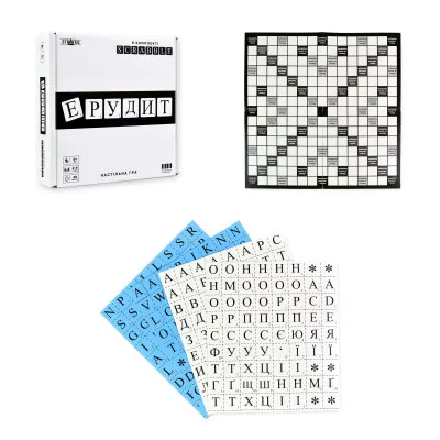 Настільна гра Strateg Ерудит чорно-білий українською мовою (30640) Настільна гра Strateg Ерудит чорно-білий українською мовою (30640)