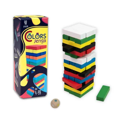 Настольная игра Strateg Дженга "Colors Jenga" 48 брусков (30717) Настольная игра Strateg Дженга "Colors Jenga" 48 брусков (30717)