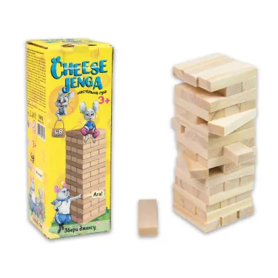Настольная игра Strateg Дженга "Cheese Jenga" 48 брусков (30718)