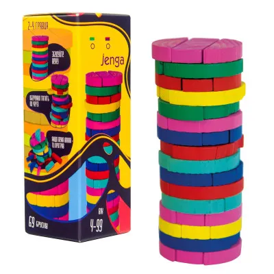 Настольная игра Strateg "Colors Jenga"mini 30816 (рус) Настольная игра Strateg "Colors Jenga"mini 30816 (рус)
