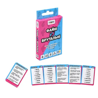 Настільна гра Strateg ФАЙНІ VS БРУТАЛЬНІ (30953) Настільна гра Strateg ФАЙНІ VS БРУТАЛЬНІ (30953)