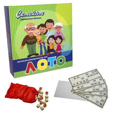 Настольная игра Strateg "Лото с деревяными бочонками: семейное" (рус) (344) Настольная игра Strateg "Лото с деревяными бочонками: семейное" (рус) (344)