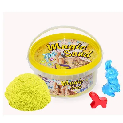Кінетичний пісок Strateg "Magic sand" (жовтого кольору з ароматом банана) (350 г) (370-12)