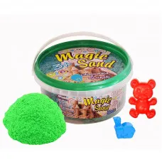 Кінетичний пісок Strateg "Magic sand" (світиться у темряві/м'ятного кольору) (350 г) (370-9)