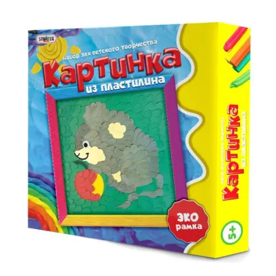 Набор для детского творчества Strateg "Картинка из пластилина Мышка" (рус) (40010)