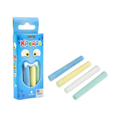 Крейда Маленька кругла - 4 штук Strateg різнокольорова (50131) Крейда Маленька кругла - 4 штук Strateg різнокольорова (50131)