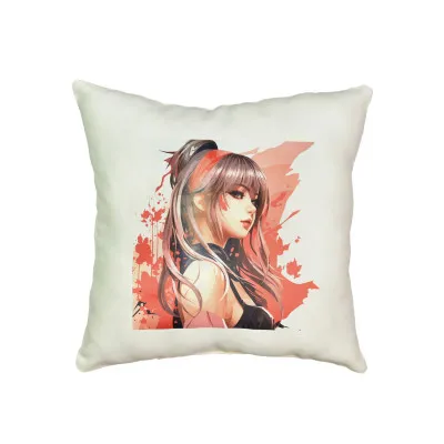 Подушка мікровелюр "Аніме витонченність" розмір 35*35 см молочна (60723) Подушка мікровелюр "Аніме витонченність" розмір 35*35 см молочна (60723)