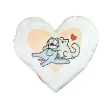 Подушка плюшева Серце "Котячи обійми" розмір 44*40 см червона (60758)