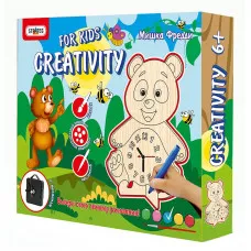 Набір для дитячої творчості Strateg "Годинник з фанери: ведмедик Фреді" (6106)