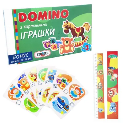 Настільна гра Strateg "Доміно: іграшки" (укр) (677) Настільна гра Strateg "Доміно: іграшки" (укр) (677)