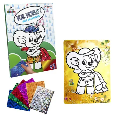 Набір для дитячої творчості Strateg "Картинка з фольги Foil World Ведмедик" (рус) (700-11) Набір для дитячої творчості Strateg "Картинка з фольги Foil World Ведмедик" (рус) (700-11)