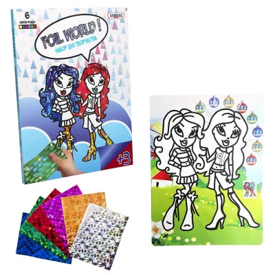Набір для дитячої творчості Strateg "Картинка з фольги Foil World Школа монстрів" (рус) (700-4) Набір для дитячої творчості Strateg "Картинка з фольги Foil World Школа монстрів" (рус) (700-4)