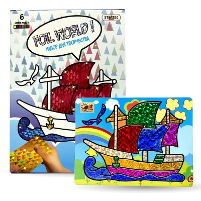 Набір для дитячої творчості Strateg "Картинка з фольги Foil World Кораблик" (рус) (700-1) Набір для дитячої творчості Strateg "Картинка з фольги Foil World Кораблик" (рус) (700-1)