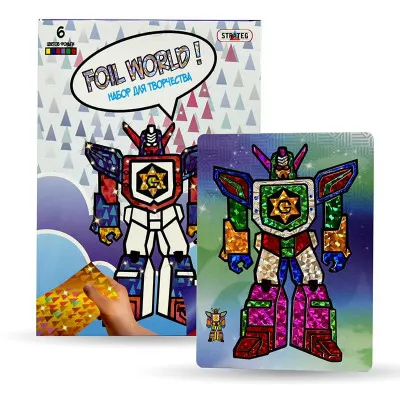 Набір для дитячої творчості Strateg "Картинка з фольги Foil World Робот" (рус) (700-6) Набір для дитячої творчості Strateg "Картинка з фольги Foil World Робот" (рус) (700-6)