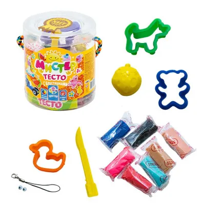 Набір тесту для ліплення Strateg "Містер тісто" (у блістері/з блискітками/12 кольорів) (71101) Набір тесту для ліплення Strateg "Містер тісто" (у блістері/з блискітками/12 кольорів) (71101)