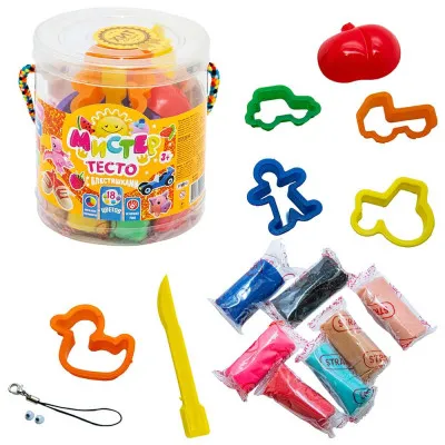Набір для ліплення Strateg "Містер тісто" (з блискітками/18 штук) (71102)