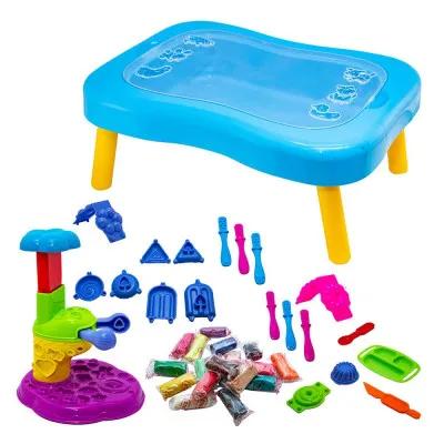 Набор для детского творчества Strateg "Мистер тесто подарочный чемоданчик" (26 элем/голубой) (71210)
