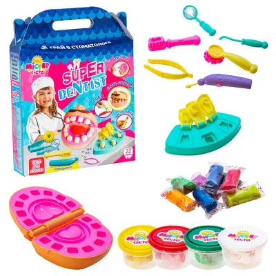Набір для дитячої творчості Strateg "Містер тісто: Super Dentist" (28 елем) (71407) Набір для дитячої творчості Strateg "Містер тісто: Super Dentist" (28 елем) (71407)