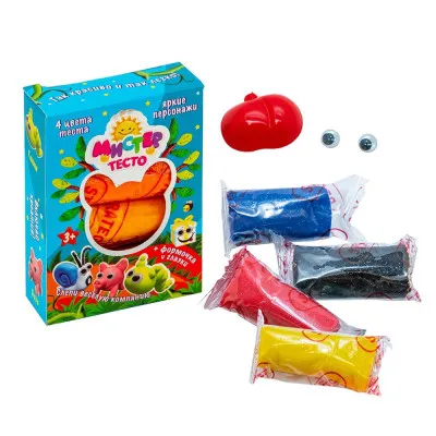 Набори для ліплення Strateg "Містер тісто 4 кольори з глітером" (рус) (71509) Набори для ліплення Strateg "Містер тісто 4 кольори з глітером" (рус) (71509)