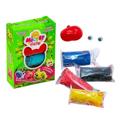 Набори для ліплення Strateg "Містер тісто 4 кольори" (укр) (71510)