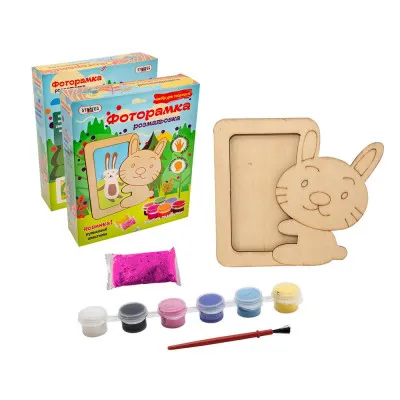 Набір для дитячої творчості Strateg "Фоторамка забарвлення з дерева: зайченя" (8009) Набір для дитячої творчості Strateg "Фоторамка забарвлення з дерева: зайченя" (8009)