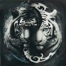 Картина по номерам Strateg   Тигр размером 50х50 см (AA005)