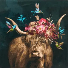 Картина за номерами Strateg З квітами у скроні розміром 50х50 см (AA008)