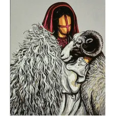 Картина по номерам Strateg ПРЕМИУМ Горная кровь на черном фоне с лаком размером 40х50 см (AH1149)