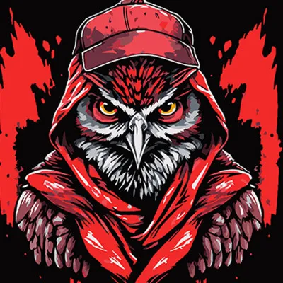 Картина за номерами Strateg ПРЕМІУМ Детективна сова у графіті стилі на чорному фоні розміром 40х40 см (AV4040-51)