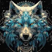 Картина за номерами Strateg ПРЕМІУМ Портрет вовка в мистецькому стилі на чорному фоні розміром 40х40 см (AV4040-56)