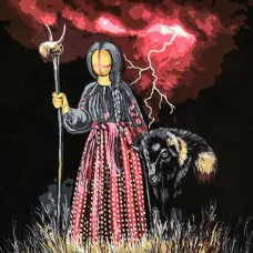 Картина по номерам Strateg ПРЕМИУМ Молниеносная на черном фоне с лаком размером 40х40 см (AV4040-85)