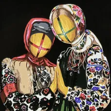 Картина по номерам Strateg ПРЕМИУМ Итого на черном фоне с лаком размером 40х40 см (AV4040-90)