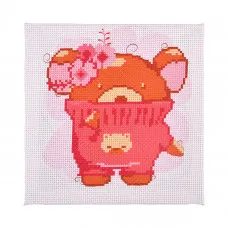 Набор для творчества вышивка крестиком Медвежонок в свитерке Strateg размером 20х20 см (AX-207)