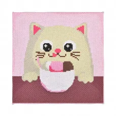 Набор для творчества вышивка крестиком Лакомство для мурчика Strateg размером 20х20 см (AX-208)