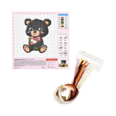 Набір для творчості вишивка хрестиком Ведмедик Strateg розміром 30х30 см (AX-304) Набір для творчості вишивка хрестиком Ведмедик Strateg розміром 30х30 см (AX-304)