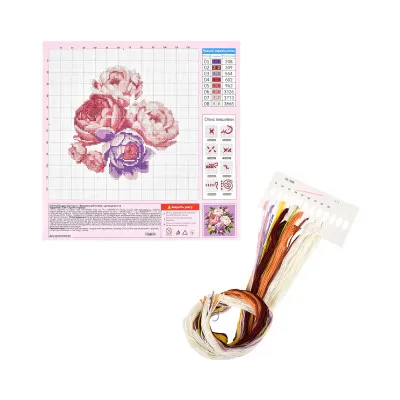 Набір для творчості вишивка хрестиком Букет квітів Strateg розміром 30х30 см (AX-313)