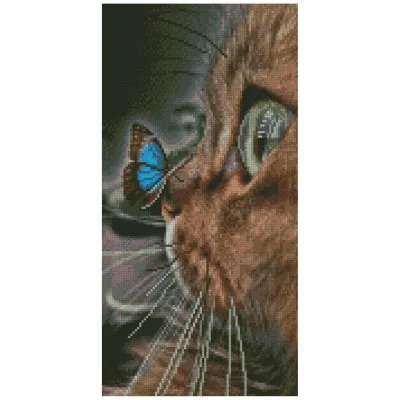 Алмазная мозаика Бабочка и котенок 50х25 см BA-0002