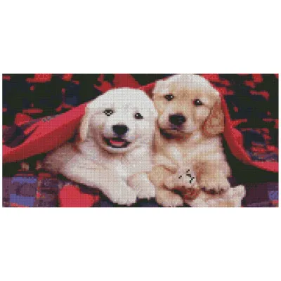 Алмазная мозаика Пара щенков 50х25 см BA-0010 Алмазная мозаика Пара щенков 50х25 см BA-0010