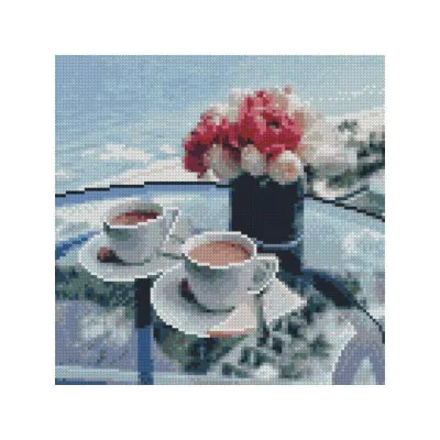 Алмазная мозаика Завтрак у моря 30х30 см CA-0005