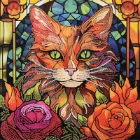 Алмазная мозаика Strateg ПРЕМИУМ Кот с изумрудными глазами размером 30х30 не полная выкладка (DEEX16303)