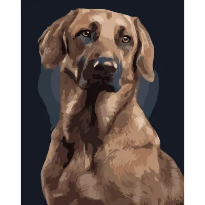 Картина за номерами Strateg ПРЕМІУМ Вірний пес розміром 40х50 см (DY056)