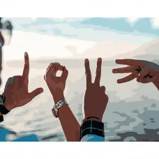 Картина по номерами Strateg ПРЕМИУМ Love размером 40х50 см (DY077)