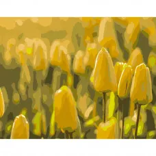 Картина по номерами Strateg ПРЕМИУМ Желтые тюльпаны размером 40х50 см (DY090)