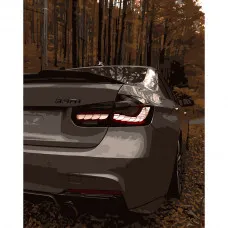 Картина по номерами Strateg ПРЕМИУМ Серая БМВ размером 40х50 см (DY095)