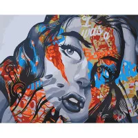 Картина по номерами Strateg ПРЕМИУМ Узоры на лице размером 40х50 см (DY143)