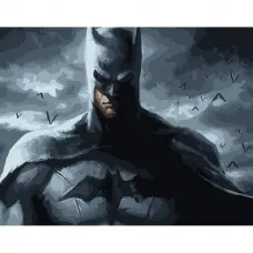 Картина по номерами Strateg ПРЕМИУМ Воинственный Бэтмен размером 40х50 см (DY162)